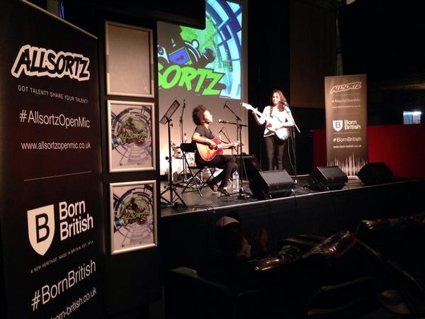 AllsortzOpenMic's tweet photo. .@sistersidney owning the stage with their beautiful vocals #AllsortzOpenMic #BornBritish #LondonFashionWeek http://t.co/t4jjhZcDmQ