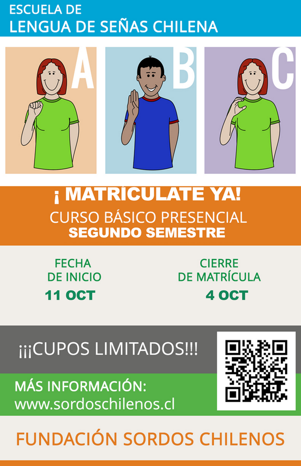 sordoschilenos's tweet photo. @VoltaChile Invitación al nuevo Curso de Lengua de Señas Chilena en Santiago Centro.
http://t.co/No28Ln8WA2 http://t.co/lMfzaSLgAl