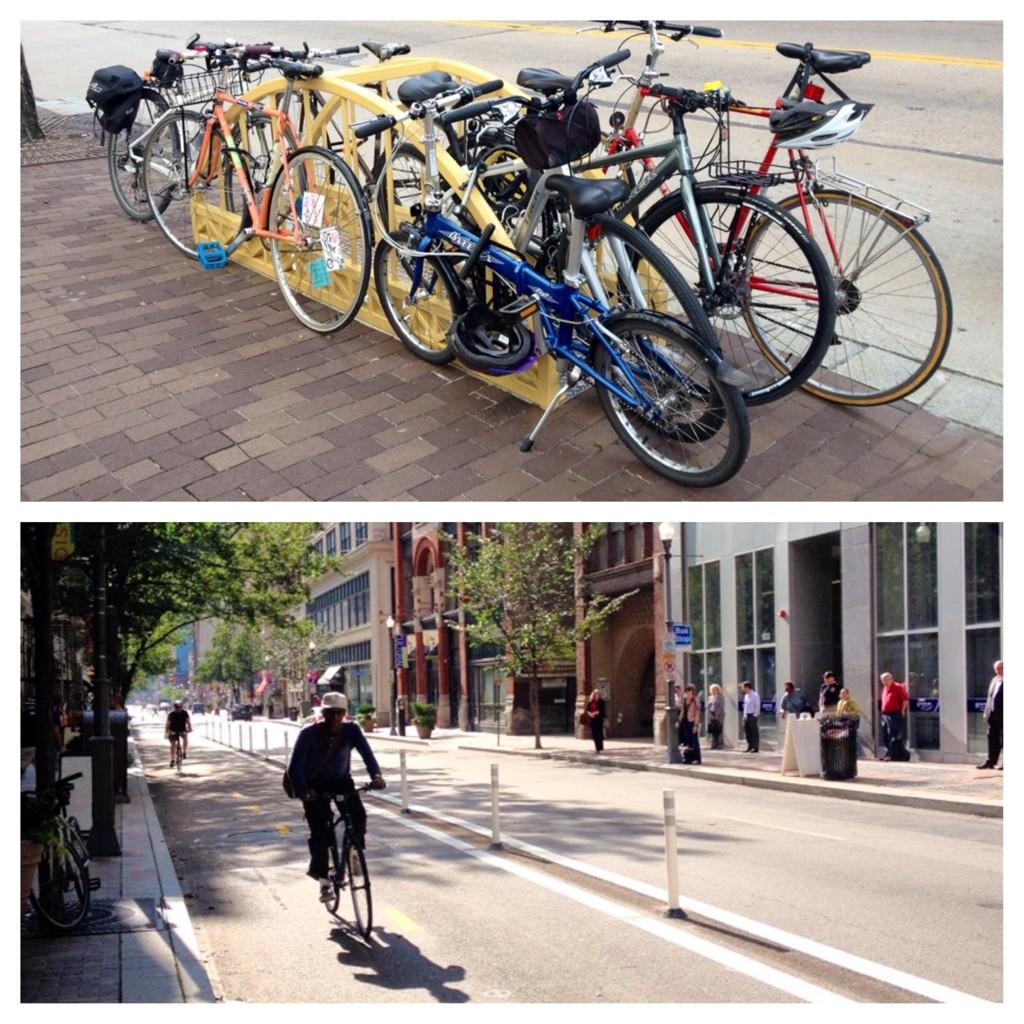 NACTO on Twitter "Full Pittsburgh bridge bike rack & a new 2way bike