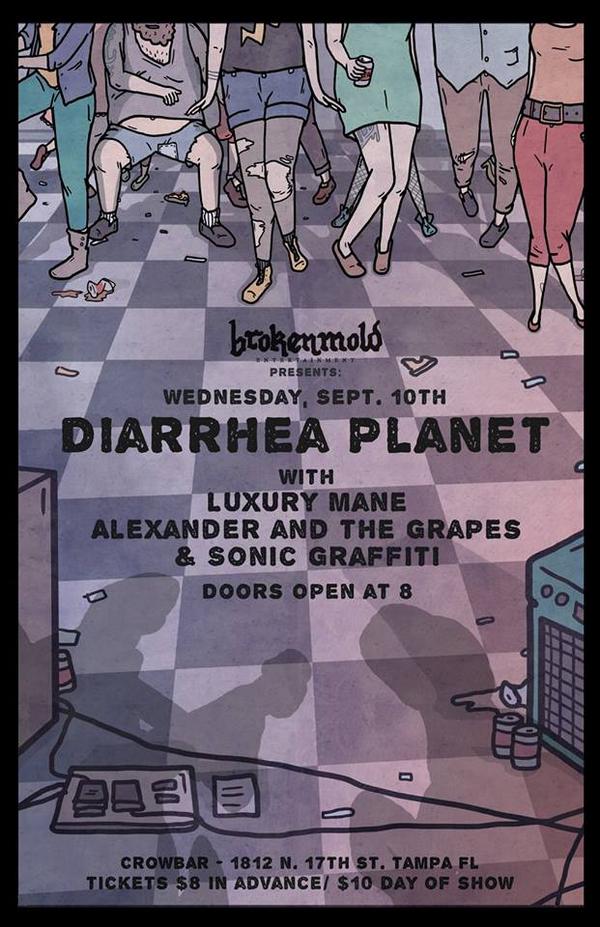 Playing the Crowbar this Wednesday with Luxury mane, <a href="/TheGrapes/">Alexander&TheGrapes</a> and <a href="/DiarrheaPlanet/">Diarrhea Planet</a> !