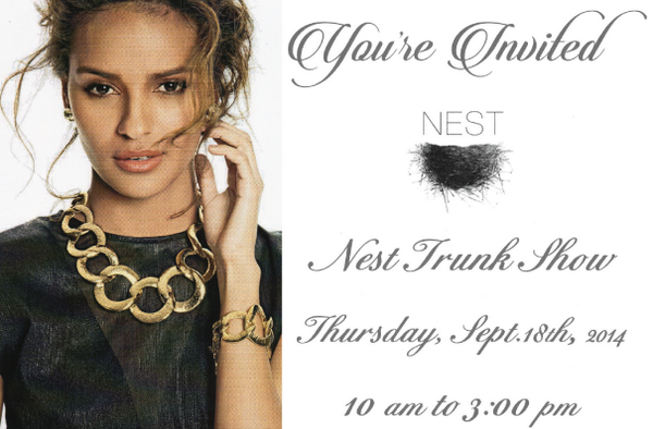 BrassTrunk's tweet photo. You're invited to the Nest Trunk Show at The Brass Trunk on Thursday, September 18th from 10 am to 3 pm. http://t.co/6s2REeMH5M