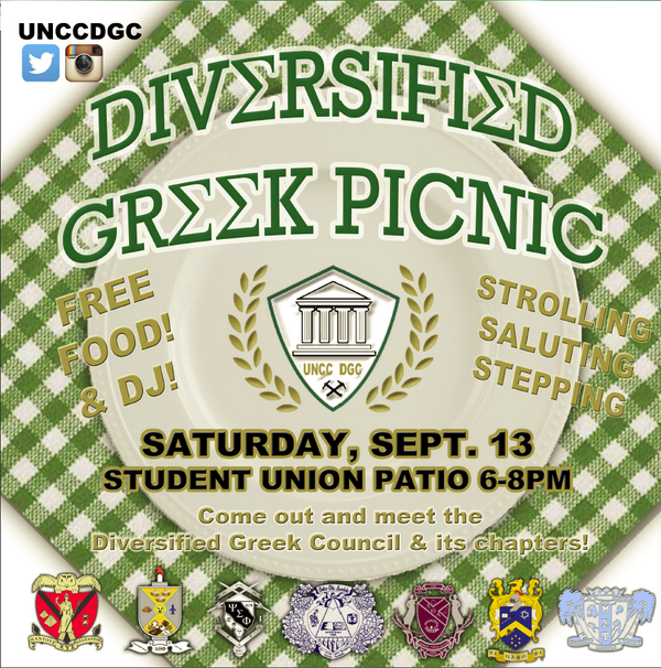 CLTGoGreek's tweet photo. @UNCCDGC Picnic this week!! #Strolling #Saluting #Stepping! #NotToBeMISSED!!! #FreeFood! #Music! #GoGreek! #JoinUs http://t.co/DMtqPMi599