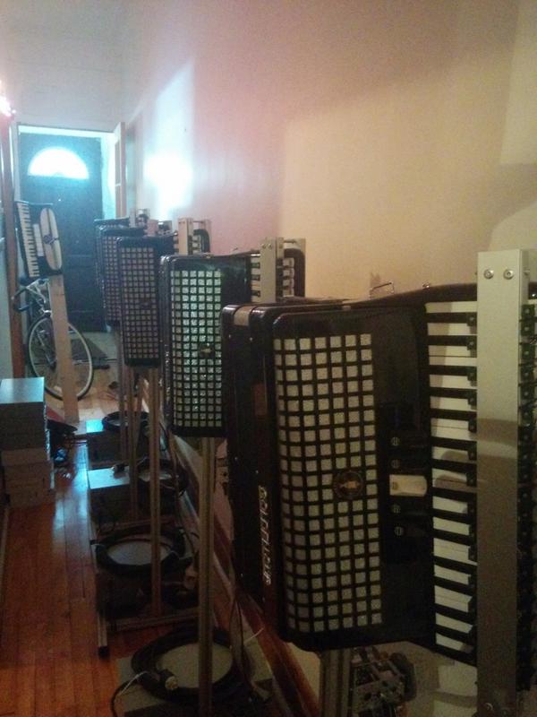 Working with Supercollider for the first time... @patsaintdenis, you have created a monster. Also, robot accordions.