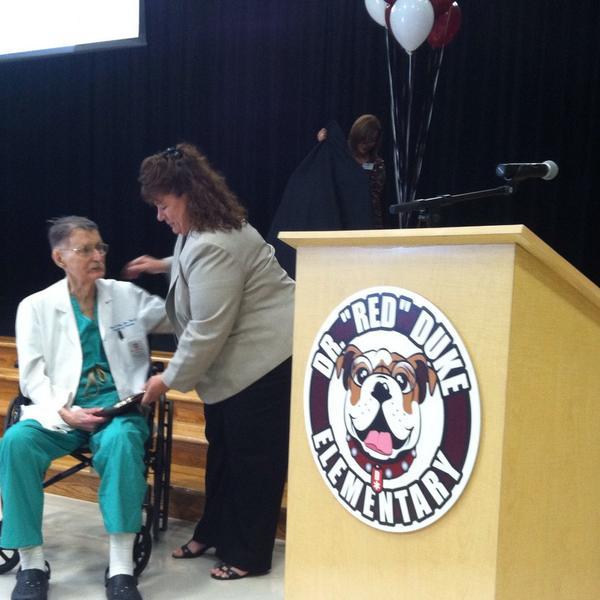 Dr. Duke was presented with the key to the school by AISD Board of Trustee <a href="/Cherylharris27/">Cheryl Harris</a> <a href="/AlvinISD/">Alvin ISD</a>
