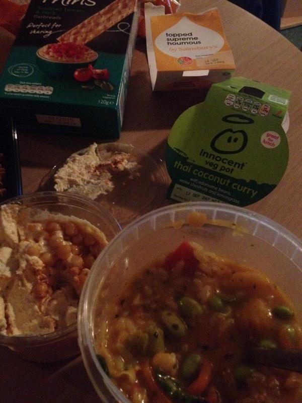 RupertMoon's tweet photo. Football on tv with a curry with some Ryvita & Houmous - I have so changed! Hahaha!
#ShadowOfFormerSelf http://t.co/PjzR78F68t