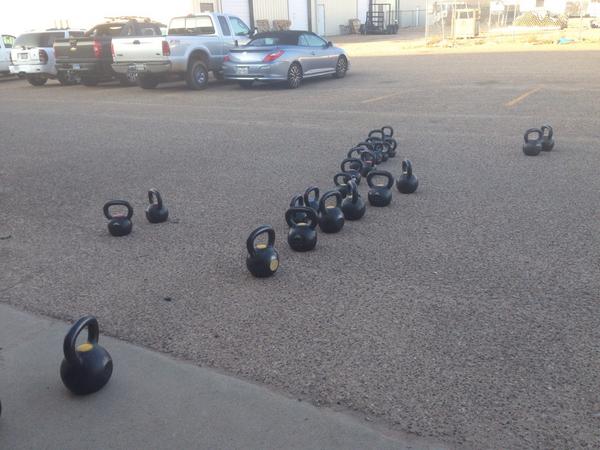 geoffovertexas's tweet photo. Kettlebell litter everywhere. Must mean the #WOD was DIRTY! #CrossfFit #endurance @CapstoneCF http://t.co/ySRe8MGm4J