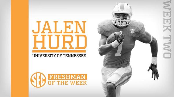Vol_Football's tweet photo. Last night, @MrHurd_1 named @SEC Freshman Of Week, #Vols 1st winner since @CurtMaggitt in ‘11
http://t.co/bz3xasg1BK http://t.co/xPH1ljMEWD
