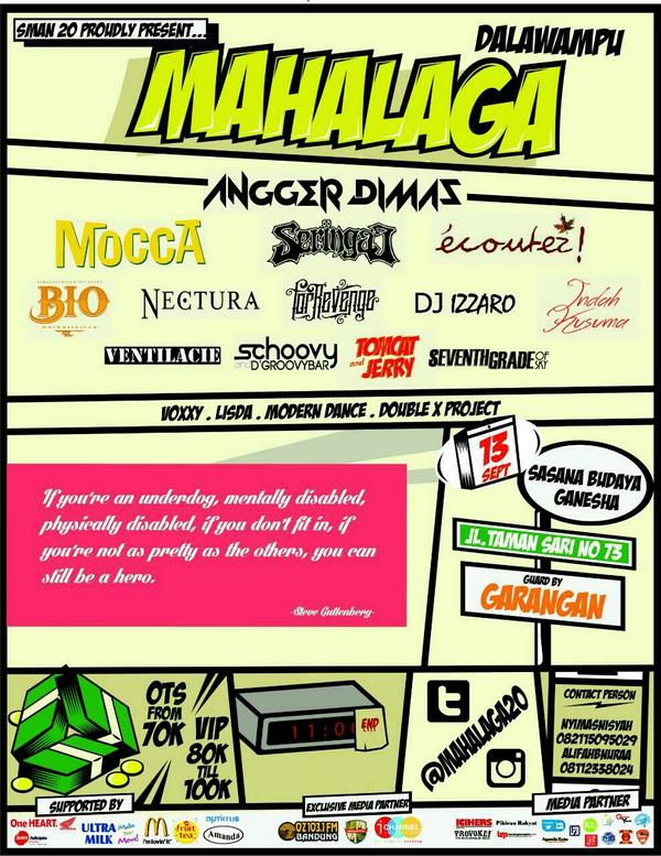 Loco_Evolution's tweet photo. #next Sept 13 @SABUGA bdg w/ @moccaofficial  @Seringai @ecoutez_ekute  @AnggerDimas info @kharisawijaya @riandinifdl http://t.co/eUgAcevyf2
