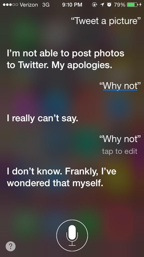 ChloeAToon's tweet image. Siri's questions apple too. #StepItUpApple