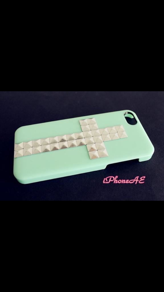 iphoneae's tweet image. #iphonecase #iphone5case light green silver rivets hard case at etsy.com/shop/iphoneae