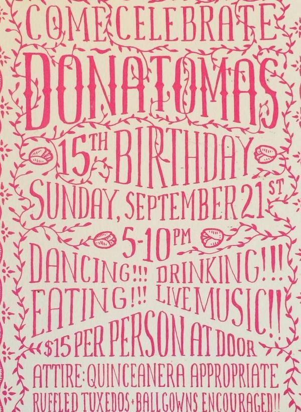 Join in <a href="/DonaTomasOak/">Doña Tomás</a> as they #celebrate their #Quinceanera. #September 21st from 5-10 p.m. #goodtimes