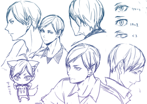 真顔なリエーフは描いててすっっっごく楽しいんだけど私の話ではこんな顔することないので(大体口がパカーッて)どなたかお話考えてくれませんか;/////; 