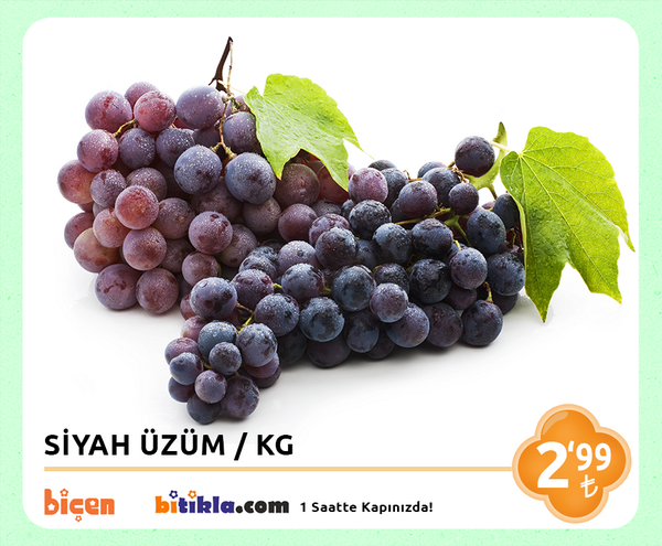 Bicenmarket's tweet photo. #Manav Reyonumuzda Bugün; #Siyah #Üzüm KG 2,99₺ Ayrıca #Bitıkla http://t.co/Cy7qXxiVzt 'la 1 Saatte kapınızda. http://t.co/X6FwE8xkzI