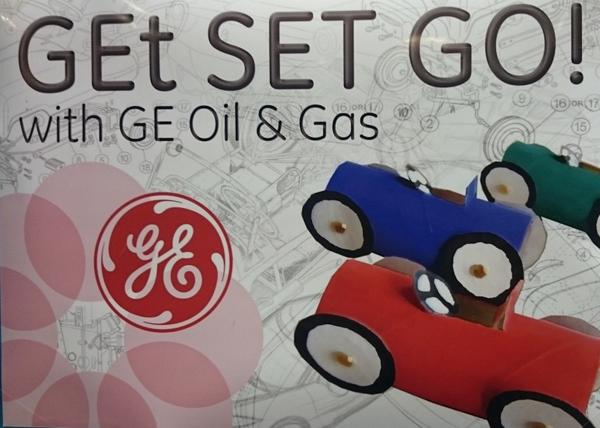 Turnbull_Lynne's tweet photo. Fun at #techfest, with @ge_oilandgas inviting pupils to build elastic band-powered cars in GEt SET GO! #GETalent http://t.co/Qm7s1rrmfR