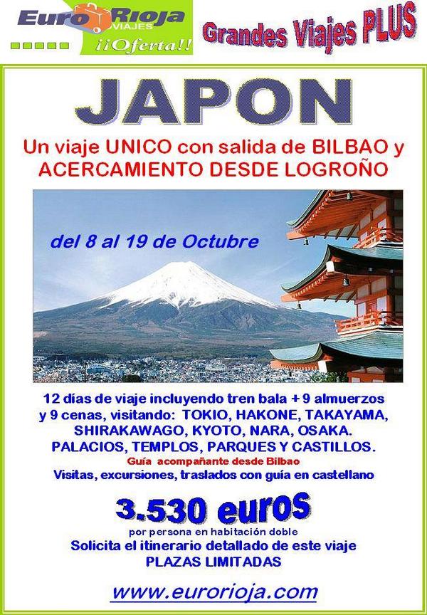 VIAJESEURORIOJA's tweet photo. Feliz Lunes a todos!¿Tenéis ganas de viajar? Os proponemos JAPÓN! Consulta sin compromiso! #viajar #eurorioja #Japon http://t.co/iORfOOJ0HJ