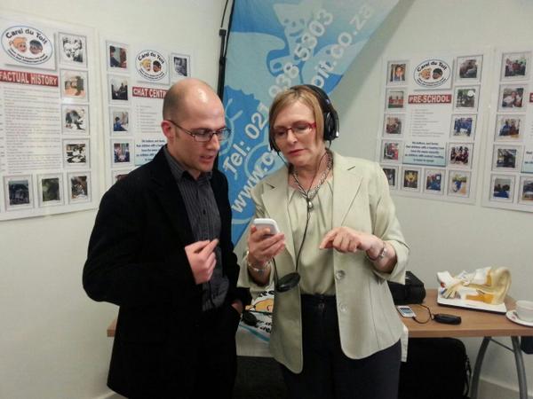 hearScreen testing Helen Zille's hearing #deafawareness2014 <a href="/helenzille/">Helen Zille</a> <a href="/Carel_du_Toit/">Carel du Toit Centre</a> <a href="/chtrust1/">The Children's Hospital Trust</a>