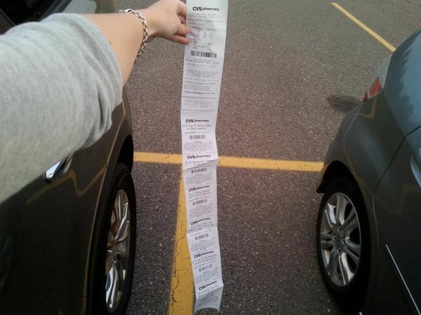 AmyLJorgensen's tweet image. Nearly a 3 foot receipt... for 3 books of stamps. Really @CVSHealth ?! #notsustainable