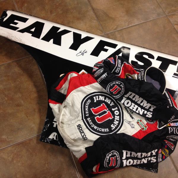 Retweet 2 win my '13 <a href="/jimmyjohns/">Jimmy John’s</a> firesuit &amp; FAV 4 the JJ sheet metal. Winners picked @ random in 4hrs #WinItWednesday