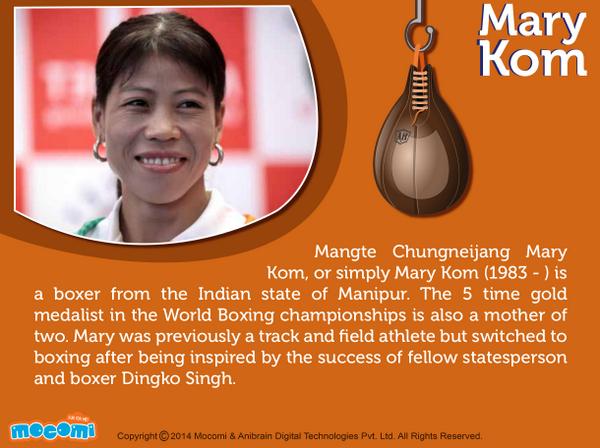 MocomiKids's tweet image. Have you watched the film #MaryKom yet? Read all about the five-time #WorldBoxingChampion here mocomi.com/mary-kom/
