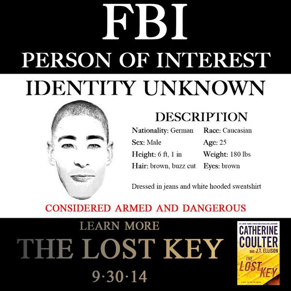 catherincoulter's tweet image. This person of interest is considered armed, dangerous, and ever-so-slightly sexy? Learn more in #TheLostKey 9.30.14