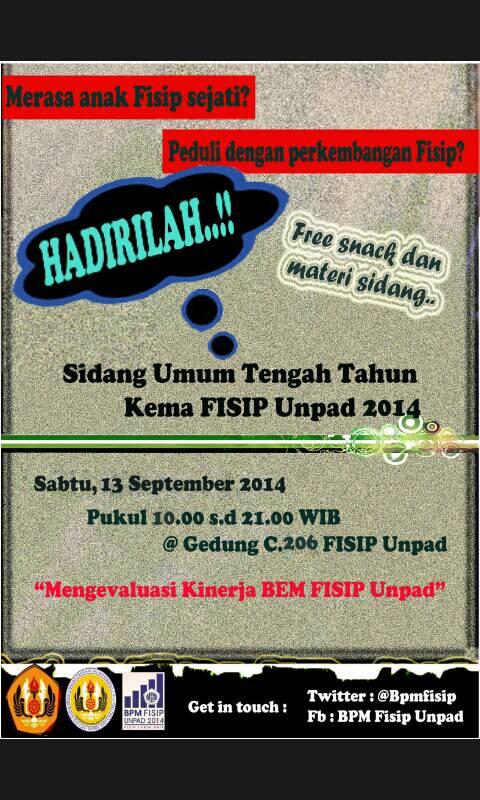 jangan lupa dateng SUTT ya temen-temen <a href="/PanteraFisip/">Pantera Fisip Unpad</a> :) #FISIPLEBIHBAIK