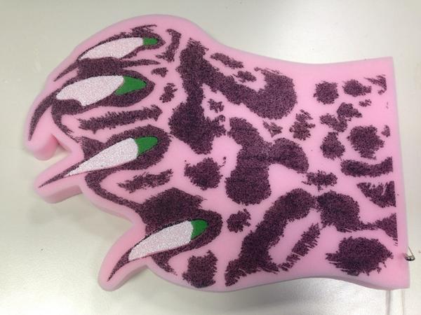 Giles Deacon show invite arrives at FT: giant kitsch Gruffalo hand you can wear. We're going to need a bigger tote.
