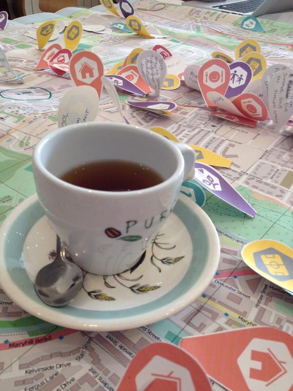 AnnaRaymond_'s tweet image. Well earned cup of tea @theproject_cafe as we move onto our final map! @pidginperfect @openglasgow #mapglasgow