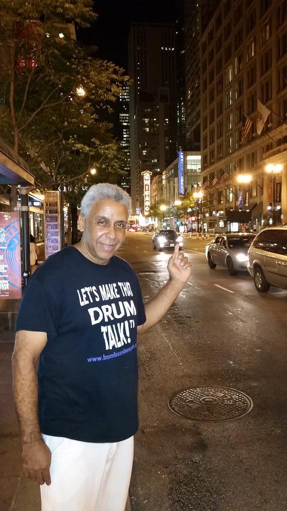 Standing on State Street in Chicago