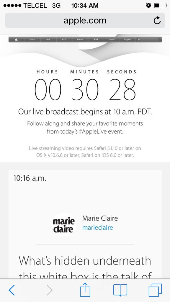 CalebClark20's tweet image. 30 minutes and counting! #AppleEvent #keynote2014 #iPhone6 ?? So excited @Juliful @cheez_emac @melaniebaas