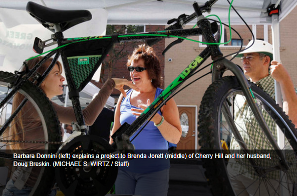 climatetracker's tweet photo. @BarbDonnini represented us at @GreenFestPhilly and our pic is in the @PhillyInquirer ! -- http://t.co/3hqIEytkTp -- http://t.co/AyJR9smuij