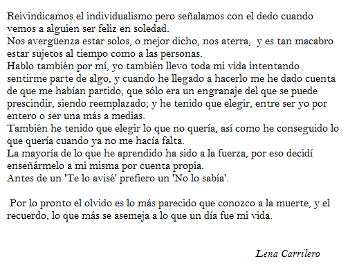 Lenacarrilero's tweet photo. La soledad elegida es mejor que la soledad entre la gente sin elegir. http://t.co/p53TIZoSKs