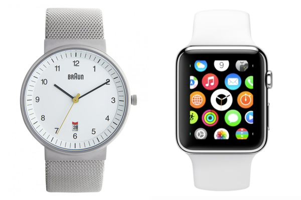 stephenbeck's tweet photo. The one time you wished Jony Ive straight up copied Dieter Rams' hardware… #Apple #iWatch #AppleEvent2014 http://t.co/OLhh0G7EYK