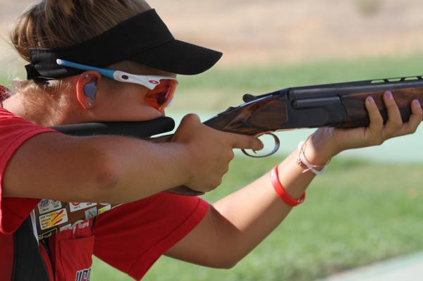 USAShooting's tweet photo. Focused on the target is @aCarroll25 prepping today for Trap that is contested Friday at @ISSFWChSpain14. #USASWCH14 http://t.co/eFNCOms2In