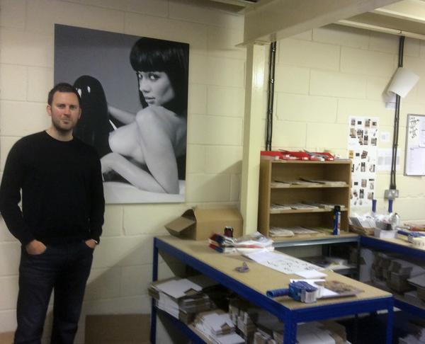 ObsessionArt MD with Lexi in the framing studio! Original art photography by @Lochai #photography #printsforsale