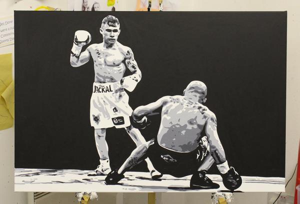 geokoart's tweet photo. my 1st @RealCFrampton painting in the bag, next one with @McGuigans_Gym and @ClonesCyclone included. http://t.co/TRZjJ6tK3i