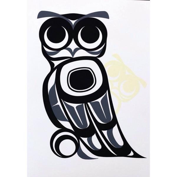 Whozat (2014) an edition of 80 prints @RHVickers & Bo Smith #owls #tofino #yourtofino #tofinoart #hazelton #bcartists