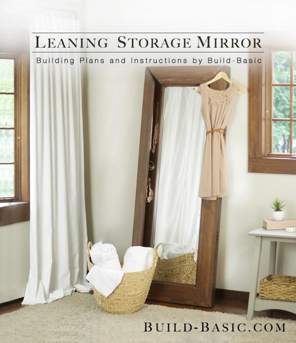 DIYJenn's tweet image. New Building Plans! Leaning Mirror with built-in STORAGE for jewelry or entryway items! build-basic.com/build-a-leanin…