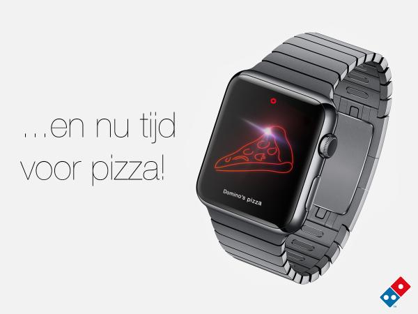 dominospizzanl's tweet photo. Pizza bestellen met je horloge. Ideaal toch? http://t.co/X6kDOuoDrv
