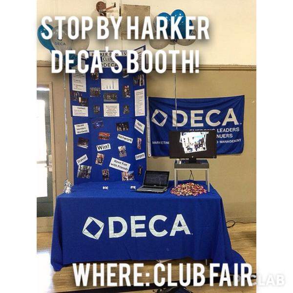 HarkerDECA's tweet photo. Be sure to stop by Harker DECA's booth at club fair tomorrow! #IAmDECA #HarkerDECA #TheMintExperience ๐๐ท http://t.co/EJ3Ak6osSb