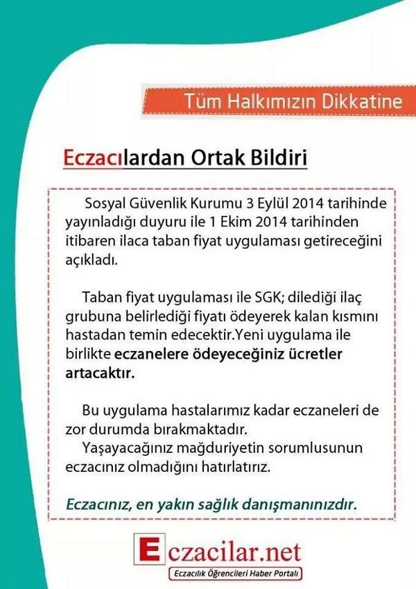 Bu önemli detayı ulastırabildiğimiz herkese aktaralım. Eczacı vatandaşın hakkını gözetir, cebini değil !!