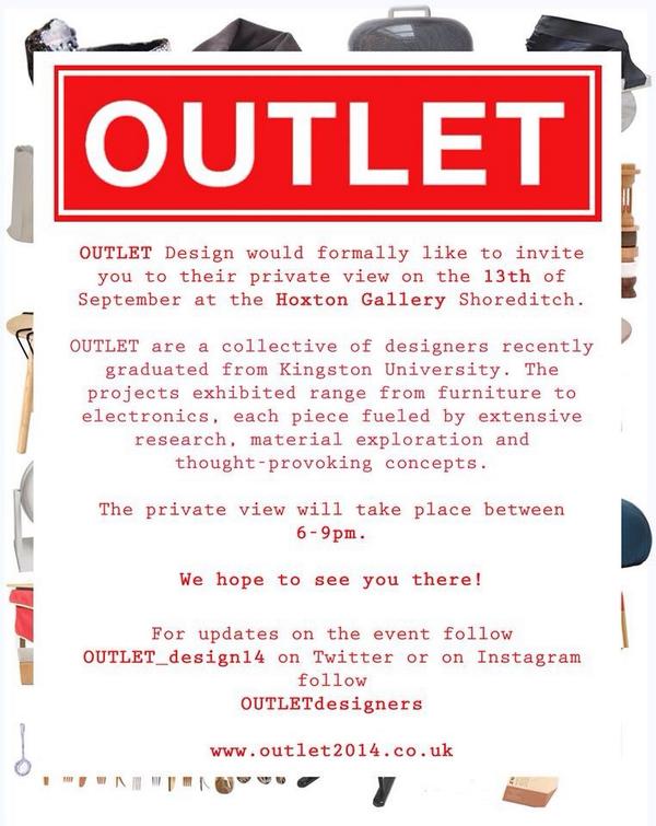 OUTLET_design14's tweet image. We are having a private view this Saturday! all #designers will be there to talk about #designs #outletdesign #LDF14