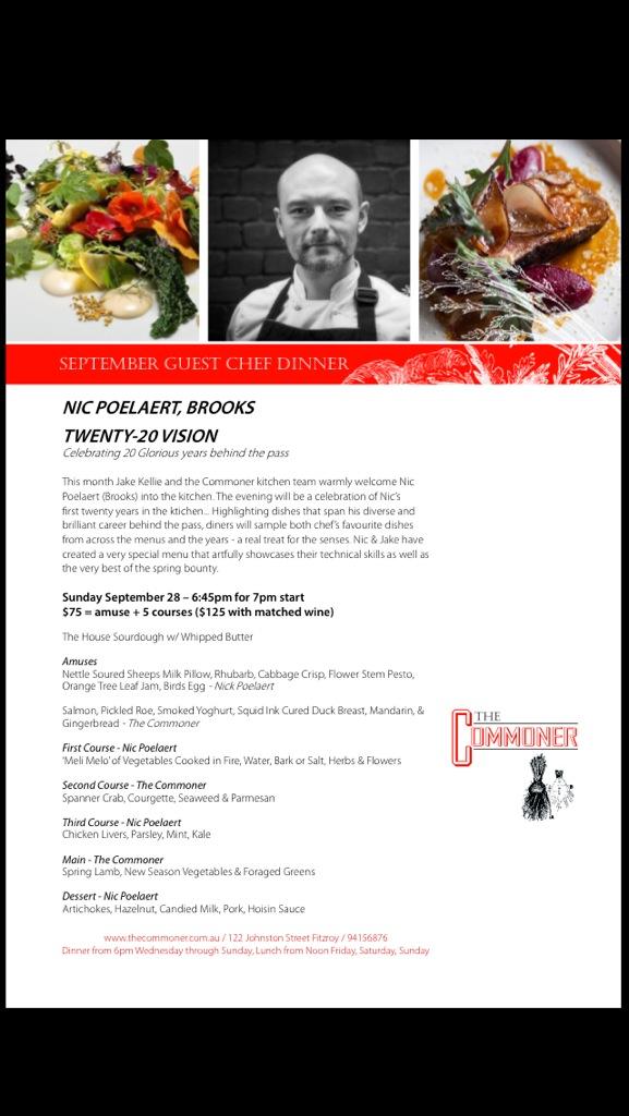 Dinner with <a href="/KellieJake/">Jake Kellie</a> on the 18th at The Commoner