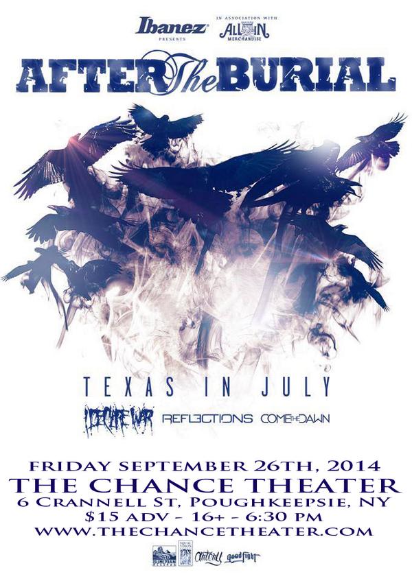 Who's stoked for <a href="/aftertheburial/">After The Burial</a> <a href="/texasinjulyband/">Texas In July</a> <a href="/ideclarewarband/">I Declare War</a> <a href="/ReflectionsMN/">reflections</a> <a href="/ComeTheDawn/">Мария Охотницкая</a> &amp; @Edenborn_ny 9/26?!