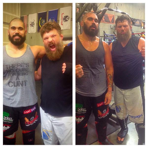 Last hard week of sparring with <a href="/roynelsonmma/">Roy Nelson</a> before he takes off to #Japan and fights my#KiwiBrother <a href="/markhunt1974/">mark richard hunt</a>