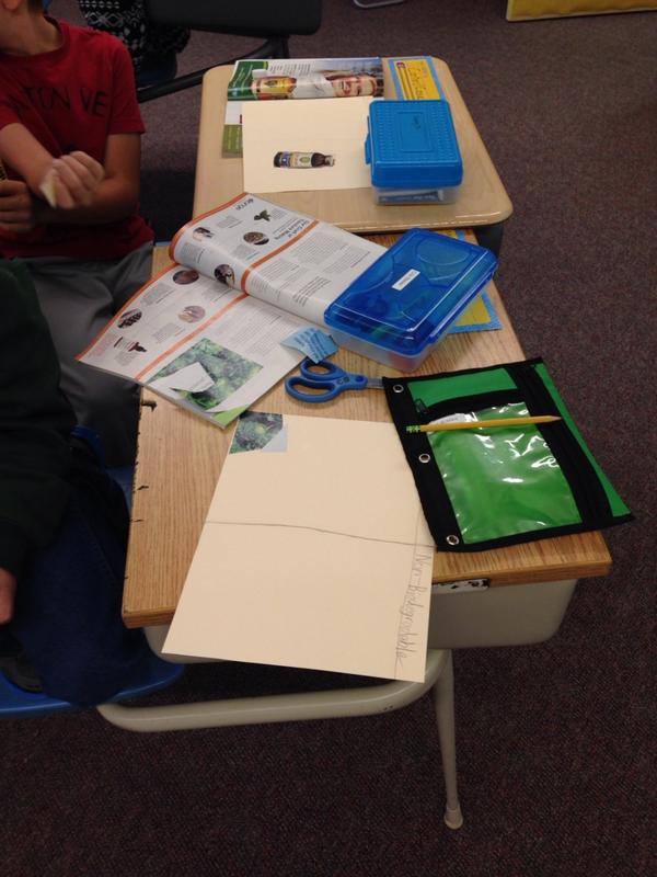 Teachawatt's tweet image. Making collages to demonstrate bio/non degradable items #ABD #lrsd68 #gr4science