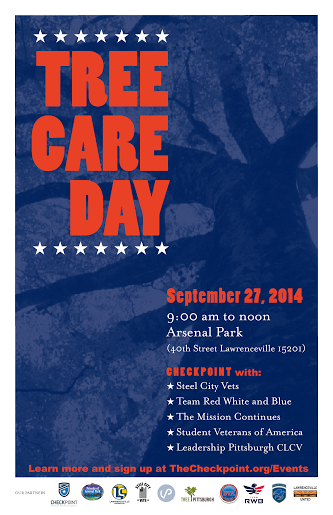 1stPlatoonPIT's tweet photo. Join @1stPlatoonPIT, @studentvets, @TeamRWBWPA, @Checkpoint4Vets, and @SteelCityVets September 27th for Tree Care Day http://t.co/VlZJWVHZRf