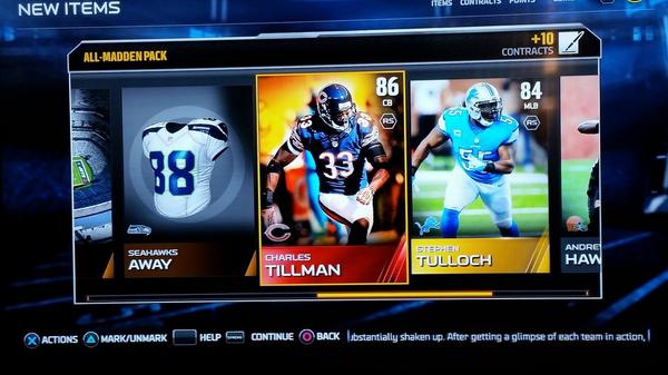 TCaddy6's tweet photo. Just got these two today in my #MUTpack @EASPORTS_MUT @EAMaddenNFL
Imagine what I could get with 4 more packs! http://t.co/5eAi7rHZl7