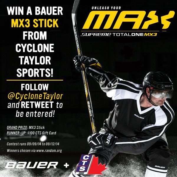 cyclonetaylor's tweet photo. We're giving away a @BauerHockey #MX3 Stick/$100 Gift Card. RT/Follow @cyclonetaylor to enter! http://t.co/cU2ca6kGBz http://t.co/82YRMFyv6K