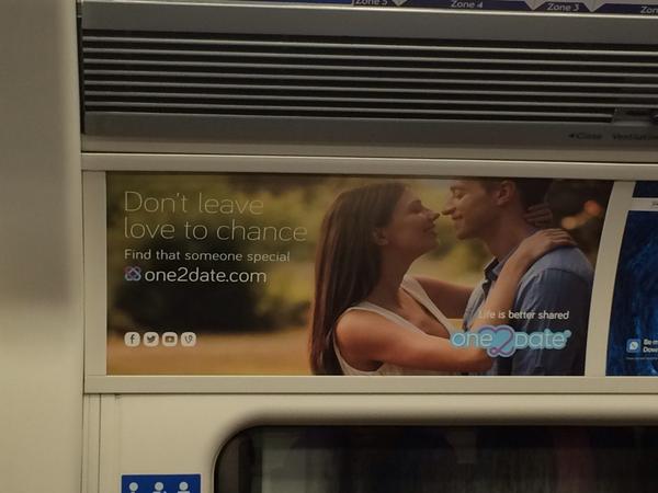 one2date's tweet photo. Have you seen the @one2date advert on the @northernline @victorialine and @piccadillyline #lovetrain #one2date http://t.co/hYtP2Fjcle