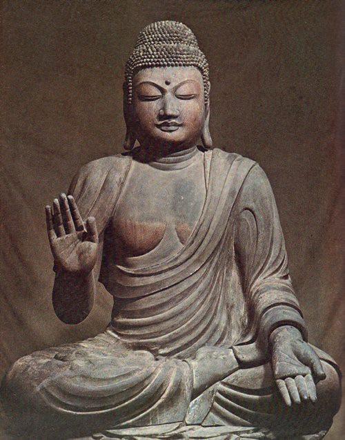 【恐れるな、、仏像の手 江戸中期頃 約13㎝ 施無畏印 木彫仏手残欠】骨董古美術 和歌山・慈尊院/弥勒仏坐像(892年)】如来形の弥勒仏像。右手は施無畏印